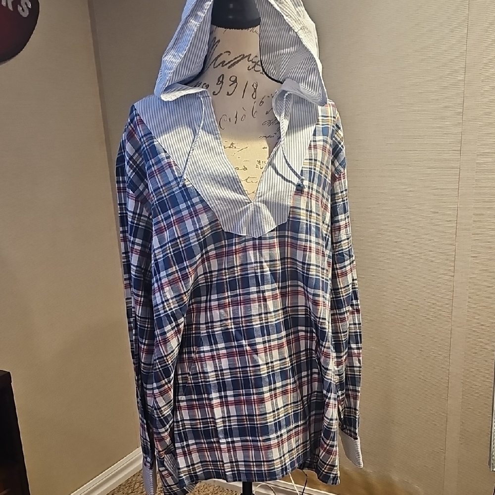 NEW BROOKS BROTHERS  Blue and Red Plaid Shirt Size XL